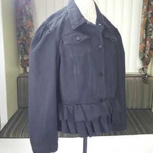 Ashley Stewart Black Jean Jacket